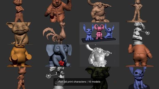Fun 3d print characters 3D Model Collection