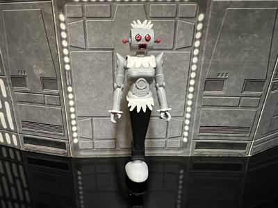 STAR WARS ROSIE THE ROBOT, JETSONS HANNA-BARBARA CARTOON DROID CHARACTER, VINTAGE CUSTOM UNPRODUCED KENNER, HASBRO STYLE ACTION FIGURE, 3.75″, 1/18