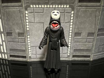 STAR WARS EMPEROR NO FACE, SPIRITED AWAY HALLOWEEN SPECIAL 2023, CUSTOM UNPRODUCED KENNER, HASBRO ACTION FIGURE, 3.75″, 1/18, 5POA