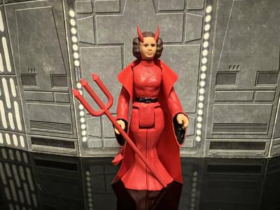 STAR WARS PRINCESS LEIA OF DARKNESS DEVIL, HALLOWEEN SPECIAL 2023, CUSTOM UNPRODUCED KENNER, HASBRO ACTION FIGURE, 3.75″, 1/18, 5POA