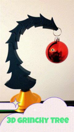Christmas 3D Grinchy Articulated Tree Ornament Holder