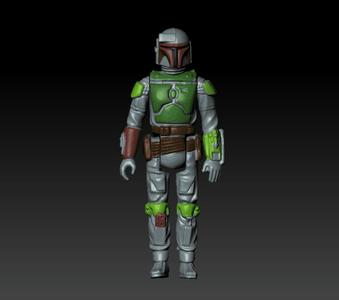 Star Wars .stl Bobafett.3D action figure .OBJ Kenner style.