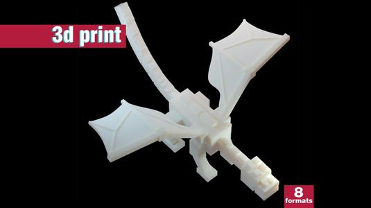 Minecraft-Inspired Stylized Blocky Dragon