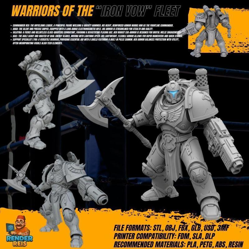 3D Printable Iron Oath Sentinel Heavy Infantry