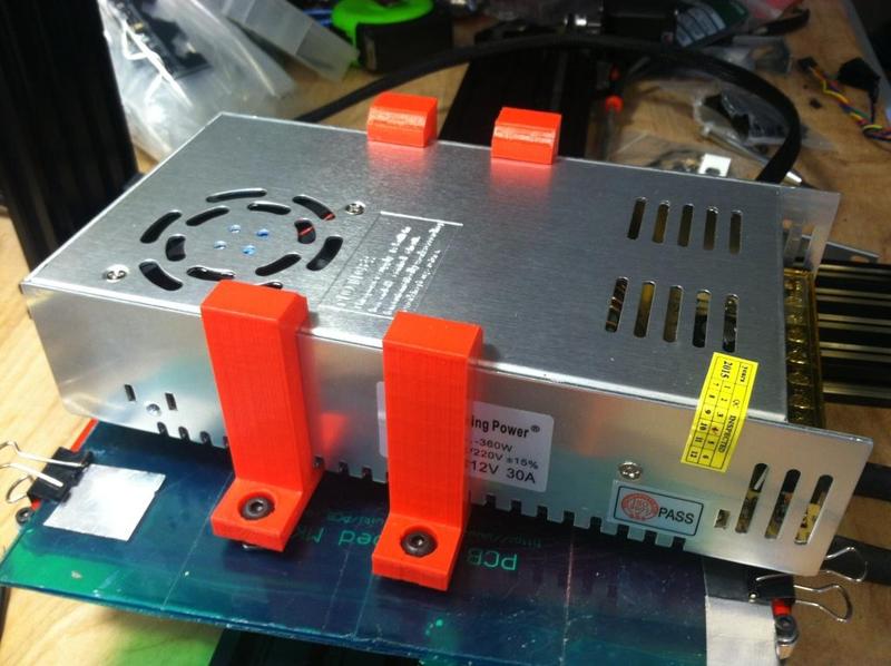 No slip power supply mount clip bracket for any width aluminum extrusion 20mm Openbuilds v-slot / Misumi