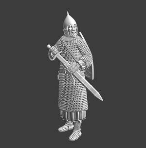 Medieval Latvian warrior – drawing sword