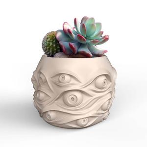 Planter Pot with eyes STL 3D Printer file: instant download plant lady gift