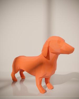 Dachshund Sculpture Animal Dog STL File 3D Print Stl File | Stl File For 3D Printers | 3D Home Decor – Digital Download lowpoly