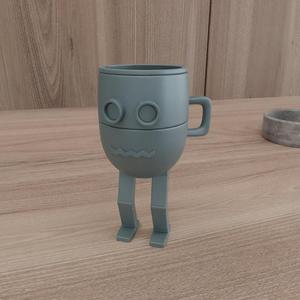 3D Robot Mug for Decor with 3D Stl Files & Ready to Print, Robot Decor, 3D Printing, Toy Robot, 3D Printed Decor, Gifts for Him, Cup