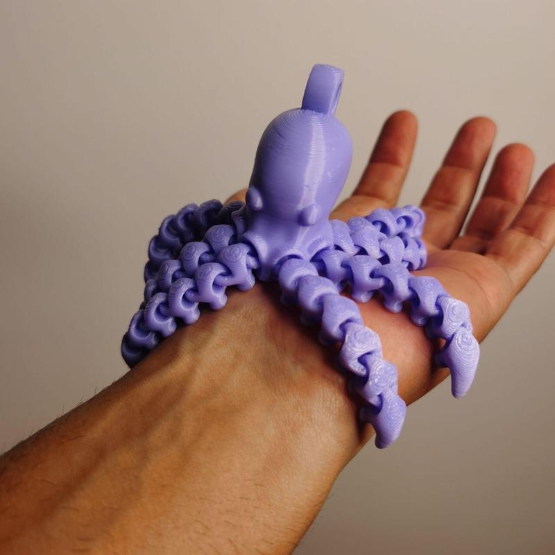 Flexi Print-in-Place octopus keychain no support articulated