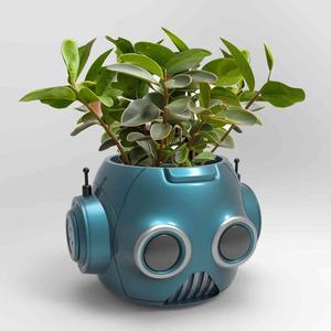 Robot Planter Pot STL 3D Printer file: instant download plant lady gift