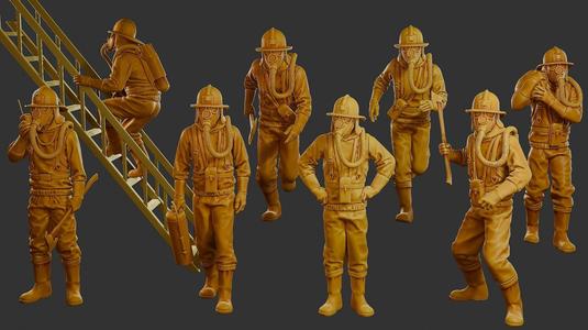 Czechoslovakian firefighter 90s Pack 1 3D Model Collection