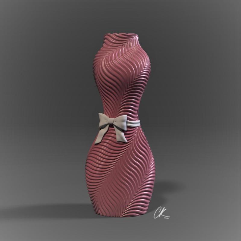 Fem Vase -Wave Pull Bow