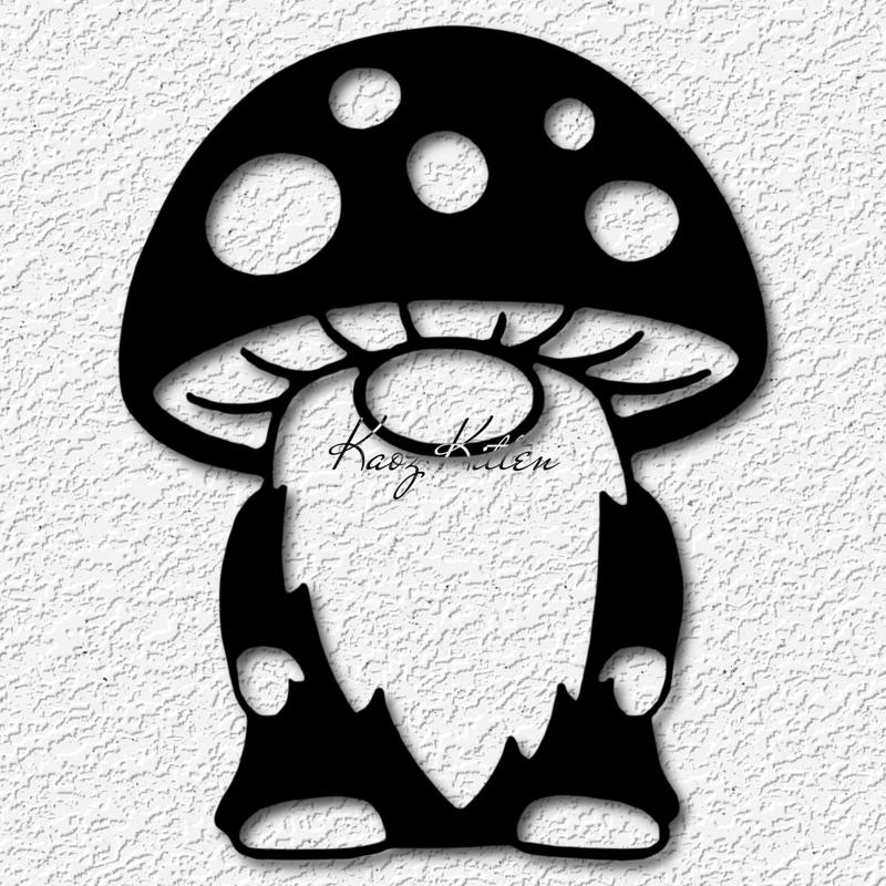 STANDING SHROOM GNOME wall art garden mushroom home decor