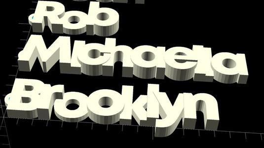 Customizable Wavy Text Nameplate with Mounting Hole