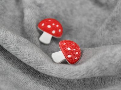 cutesy nature mushroom stud earrings jewelry gift