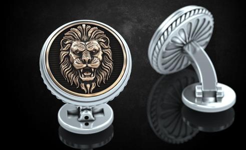 Stylish cufflinks with lion 243