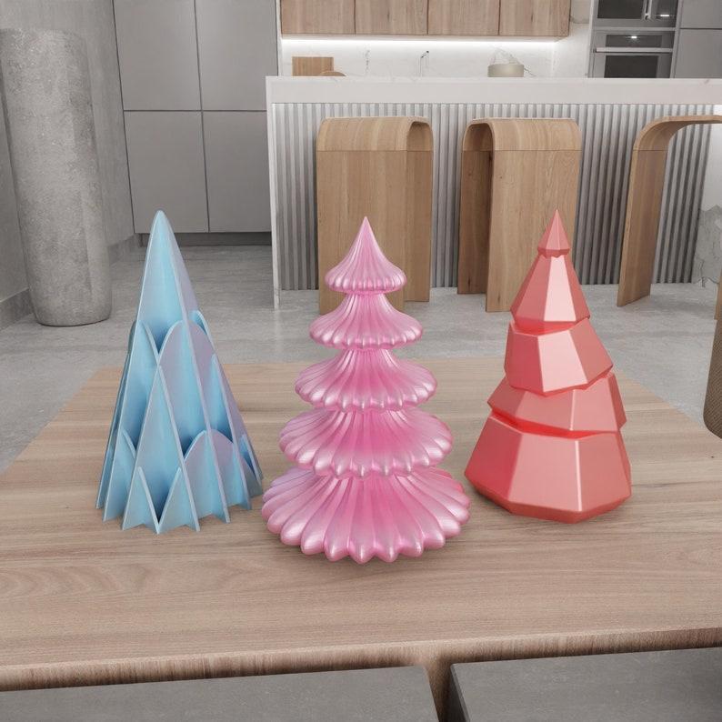 3D Christmas Tree Pack-5 Decor As Stl Files & Christmas Gift, 3D Printing, Christmas Tree Art, Miniature Tree, Christmas Decor, Tree Print