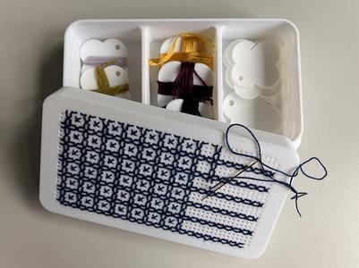 Rectangular Cross Stitch Embroidery Box C3