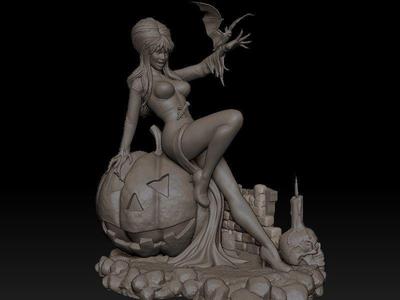 Elvira on Pumpkin