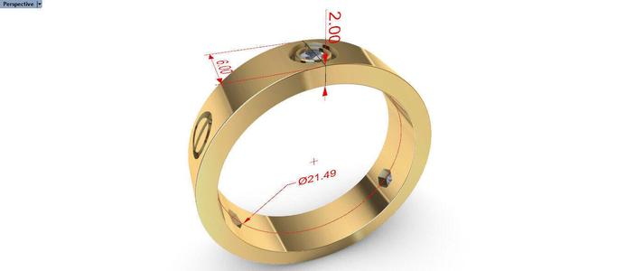 LOVE RING 3 DIAMONDS sizes 12