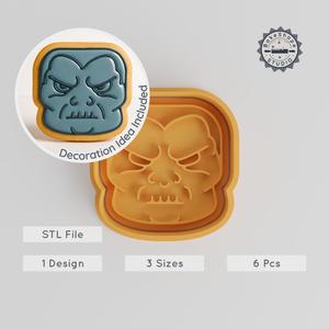 Monster Shape Cutter & Stamp, 3 Sizes, Perfect for Cookies, Fondant, Halloween, Scary Emoji, Horror, Ghastly Beast Collection PRODUCT_989