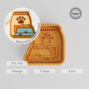 Pet Food Shape Cutter & Stamp Set, Perfect for Cookies & Fondant, 6 Piece Bundle, Sizes S/M/L PRODUCT_2685