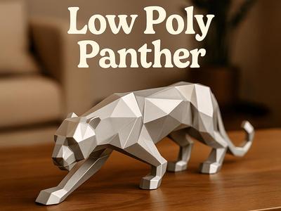 Low Poly Panther – Geometric Elegance for Any Room