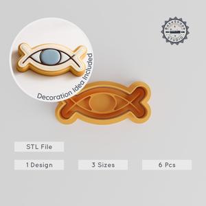 Revati Nakshatra Vedic Astrology Shape Cutter & Stamp Set, 6-Piece Cookie & Fondant Tool, S/M/L Sizes PRODUCT_1083
