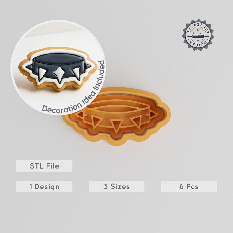 Necklace Cookie Cutter & Stamp Set, Fashion Jewelry Fondant Tool, Glamour Chain to Gothic Styles, S/M/L, 6 Pieces PRODUCT_2706