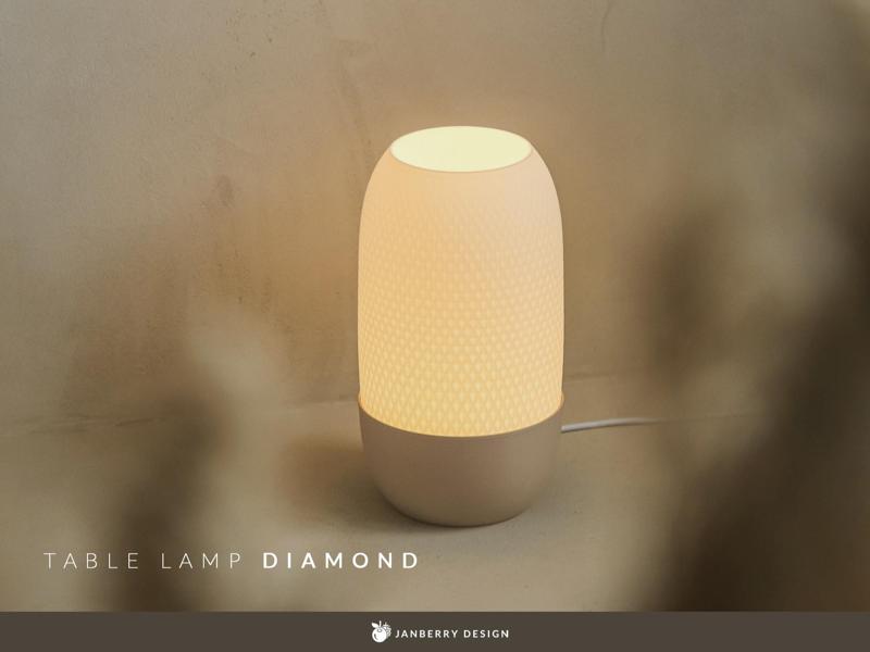 Table Lamp - with Diamond Pattern