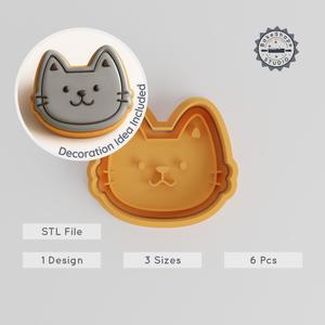 Grinning Face Shape Cutter & Stamp Set, Perfect for Cookies & Fondant, 6-Piece, Happy & Funny Designs, S/M/L Sizes PRODUCT_823
