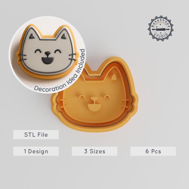 Happy Shape Cutter & Stamp Set, Perfect for Cookies & Fondant, 6-Piece Cake Decorating Tools PRODUCT_848