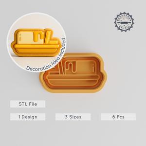 Butter Shape Cutter & Stamp, Perfect for Cookies & Fondant, Set of 6, Includes S/M/L Sizes, Ideal for Baking Decor PRODUCT_762