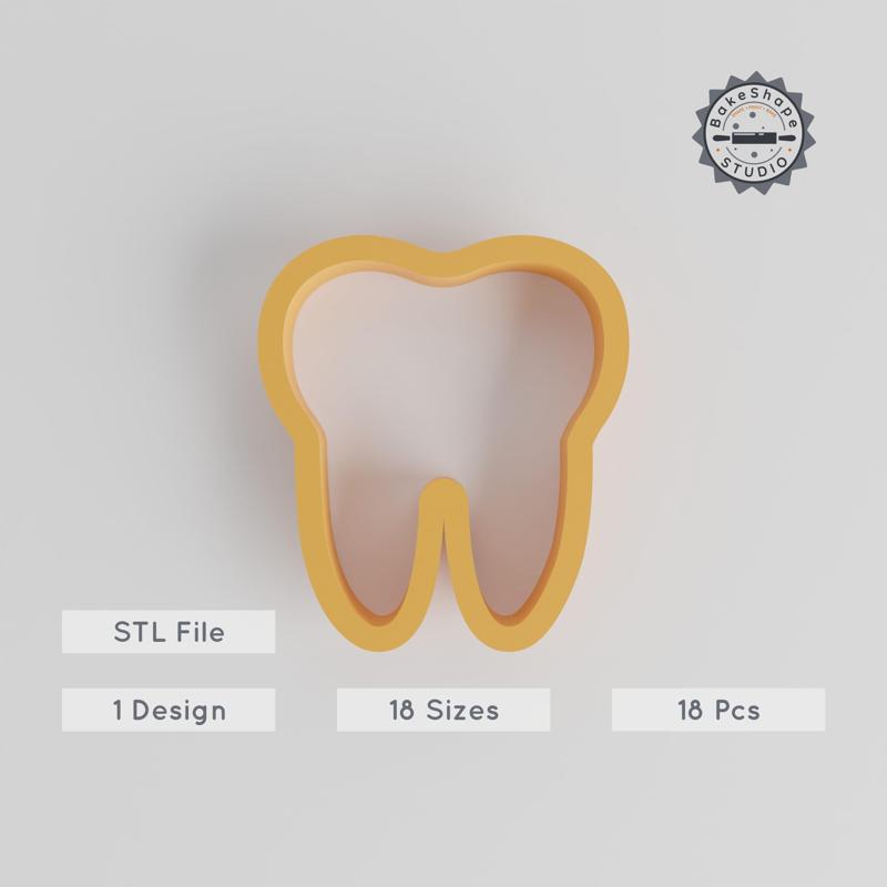 Tooth Shape Cutter Set, 18 Sizes, Perfect for Cookies, Fondant & Clay, Dental & Orthodontist Designs PRODUCT_1427
