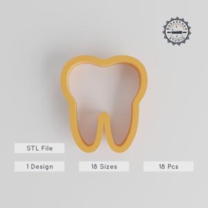 Tooth Shape Cutter Set, 18 Sizes, Perfect for Cookies, Fondant & Clay, Dental & Orthodontist Designs PRODUCT_1427
