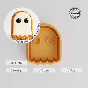 Ghost Cookie Cutter & Stamp Set, Halloween Spirit, Spooky, Phantom, Fondant, 3 Sizes, 6 Pieces, Ghostly Baking Fun PRODUCT_11