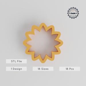 Flower Shape Cutter Set, 18-Piece, Sizes 0.75"-5.00", Perfect for Cookies, Fondant & Clay, Floral Bloom Design PRODUCT_1434