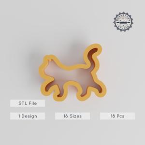 Cat Shape Cutter, 18-Piece Set, Multiple Sizes for Cookies, Fondant, Clay, Animal Designs PRODUCT_2715