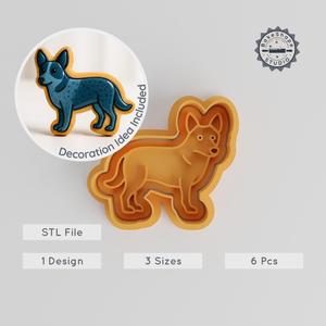 Australian Cattle Dog Cookie Cutter & Stamp, Pet Breed Shape, 3 Sizes, Perfect for Cookies & Fondant, Animal Baking Set PRODUCT_294
