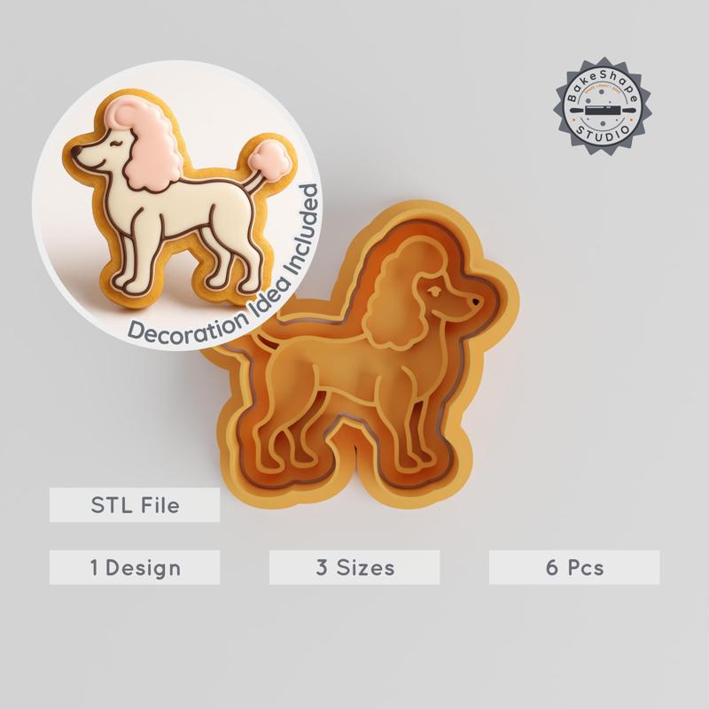 Poodle Shape Cutter & Stamp Set, Perfect for Cookies & Fondant, Includes 3 Sizes PRODUCT_275