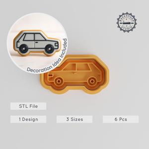 Car Shape Cutter & Stamp, Cookie & Fondant Set, 3 Sizes S/M/L, 6 Pieces, Automotive & Travel Theme PRODUCT_79