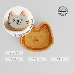 Naughty Emotion Shape Cutter & Stamp, Cookie & Fondant Decor, 6-Piece Set, S/M/L Sizes, Playful Wink & Mischievous Smile Designs PRODUCT_849