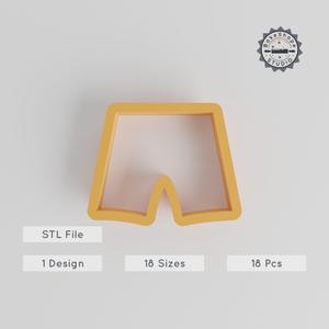 Board Shorts Shape Cutter Set, 18 Sizes from 0.75"-5.00" for Cookies, Fondant & Clay, Vacation Theme PRODUCT_2038