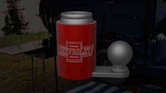 Chevy Trailer Hitch Beer Can Holder