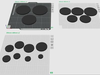 5mm discs ranging in size from 25mm to 100mm