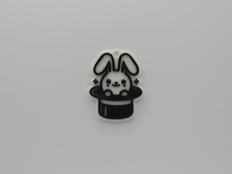 Cute Bunny in a Hat Keychain