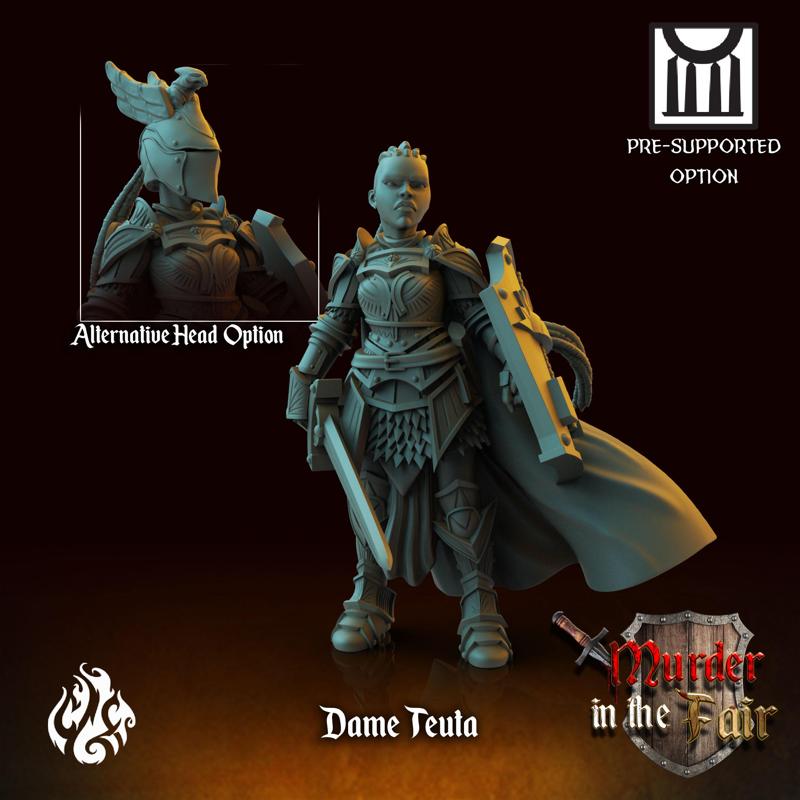 Dame Teuta the Knight - 2 Versions: Mounted and on foot