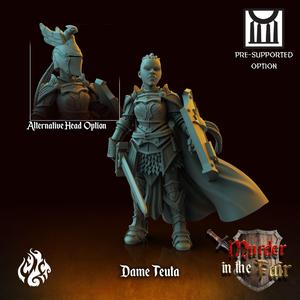 Dame Teuta the Knight - 2 Versions: Mounted and on foot