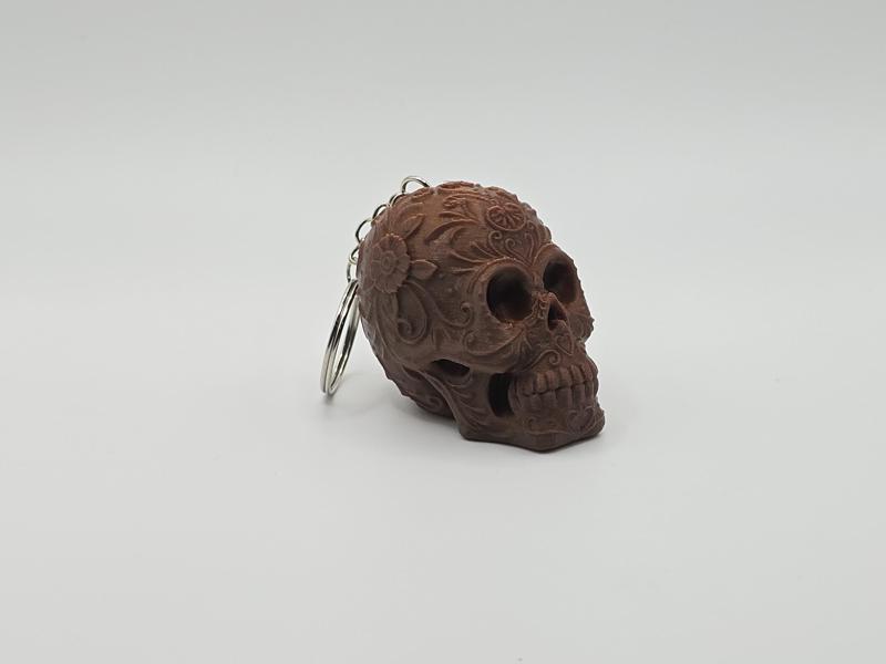 Floral Detail Halloween Skull Keychain (Remix)